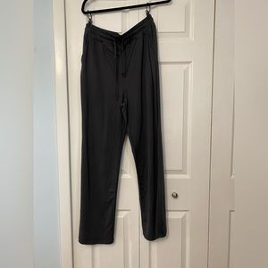 Charcoal, gray knit, ladies, joggers, full length, wide leg
